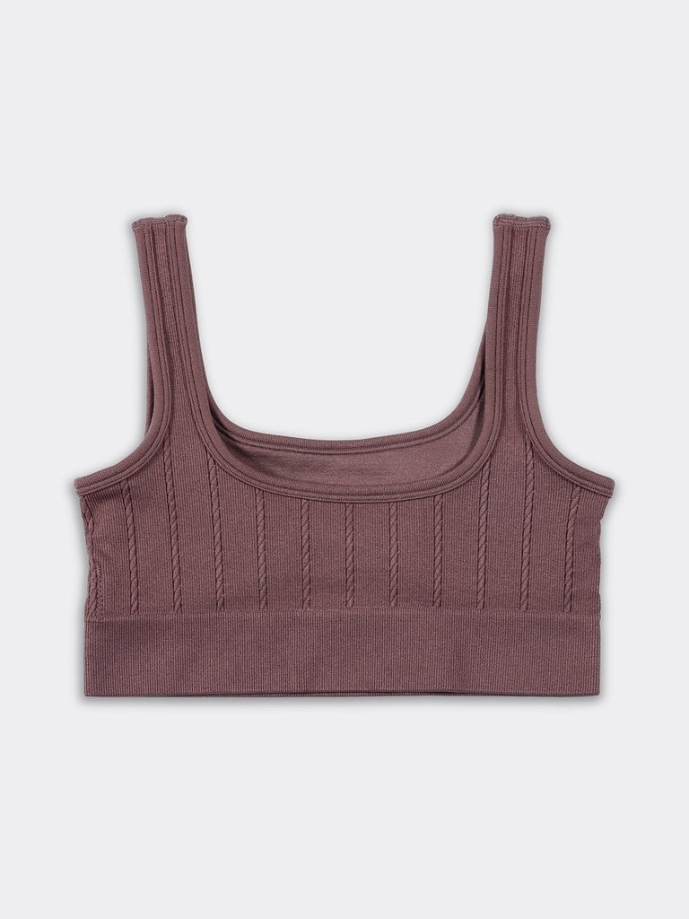 Superstar Dusty Taupe Cable-Knit Seamfree Bra