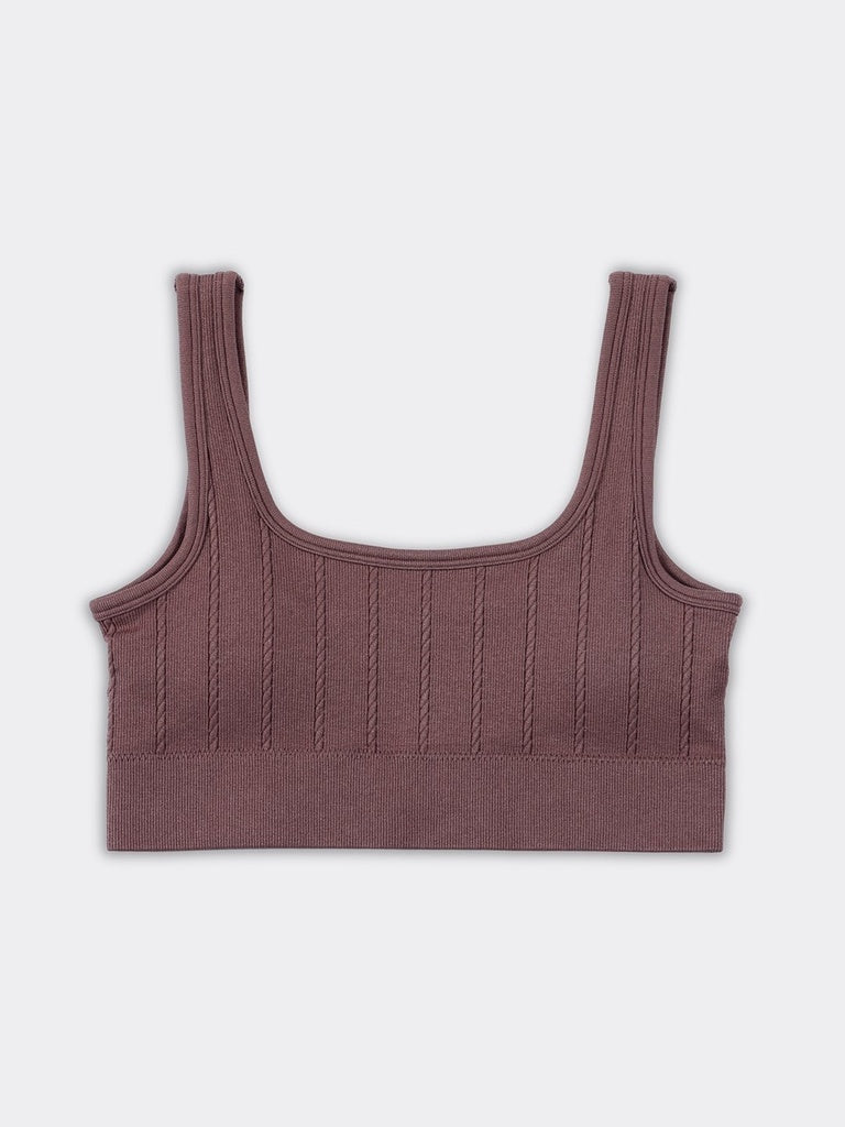Superstar Dusty Taupe Cable-Knit Seamfree Bra