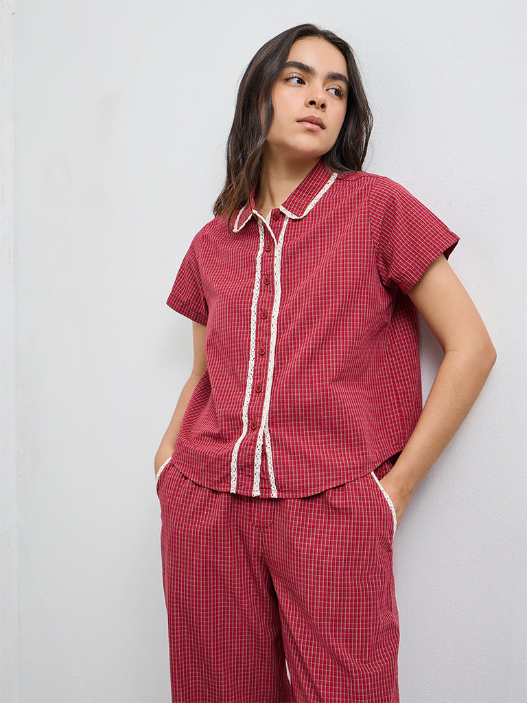 Superstar Red Checkered Cotton Shirt