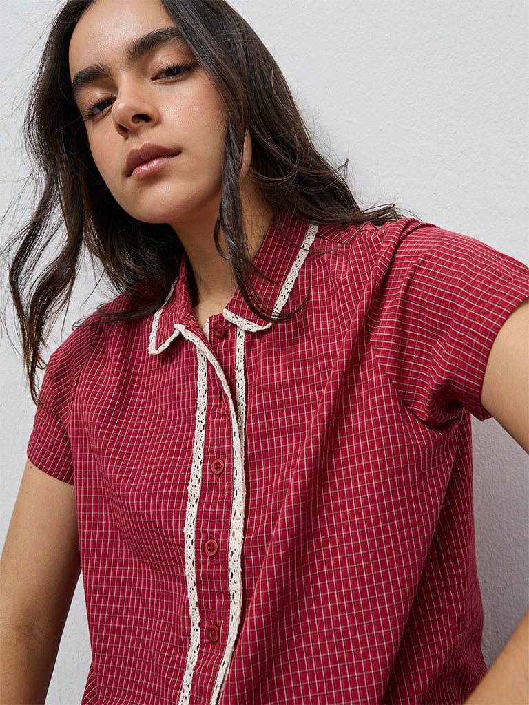 Superstar Red Checkered Cotton Shirt