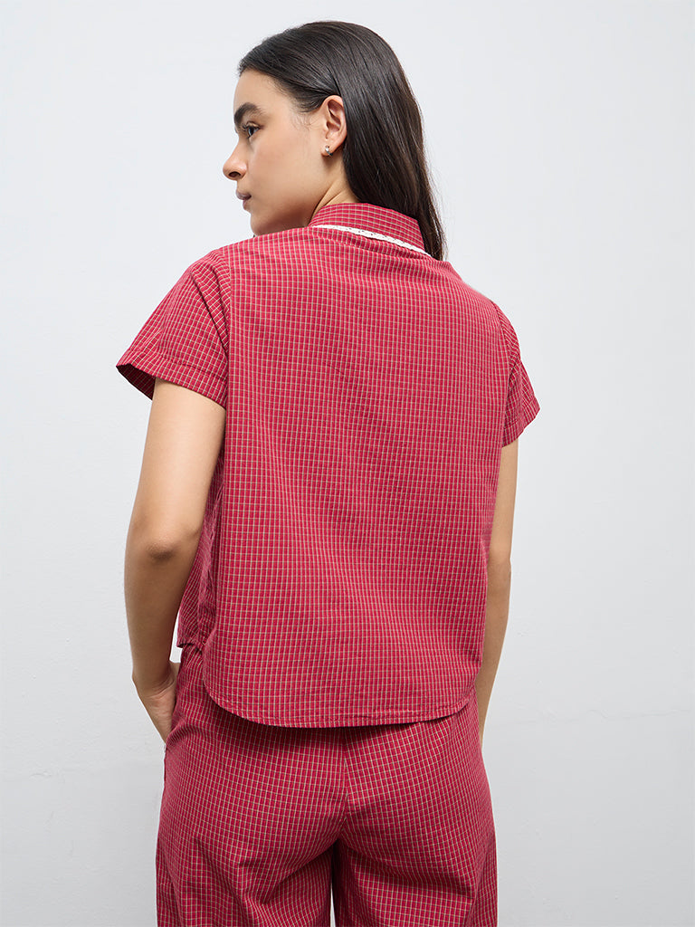 Superstar Red Checkered Cotton Shirt