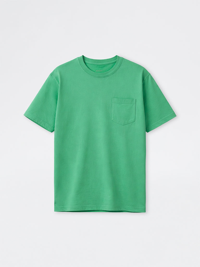 WES Casuals Green Relaxed-Fit Cotton Swimwear T-Shirt