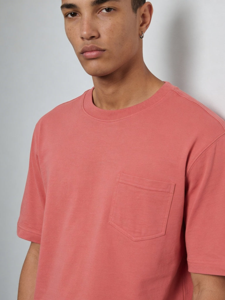 WES Casuals Coral Relaxed-Fit Cotton Swimwear T-Shirt