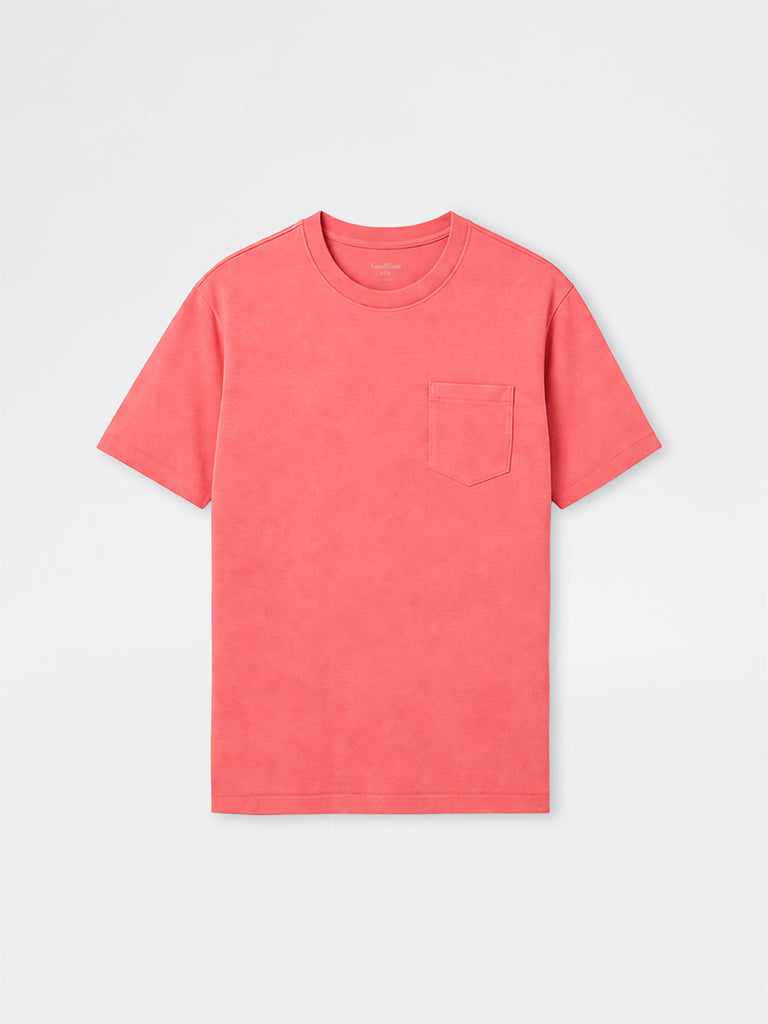 WES Casuals Coral Relaxed-Fit Cotton Swimwear T-Shirt
