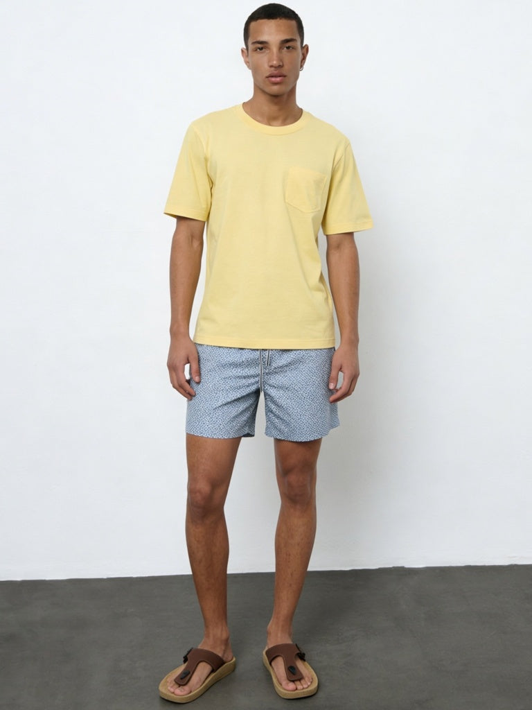 WES Casuals Yellow Relaxed-Fit Cotton Swimwear T-Shirt