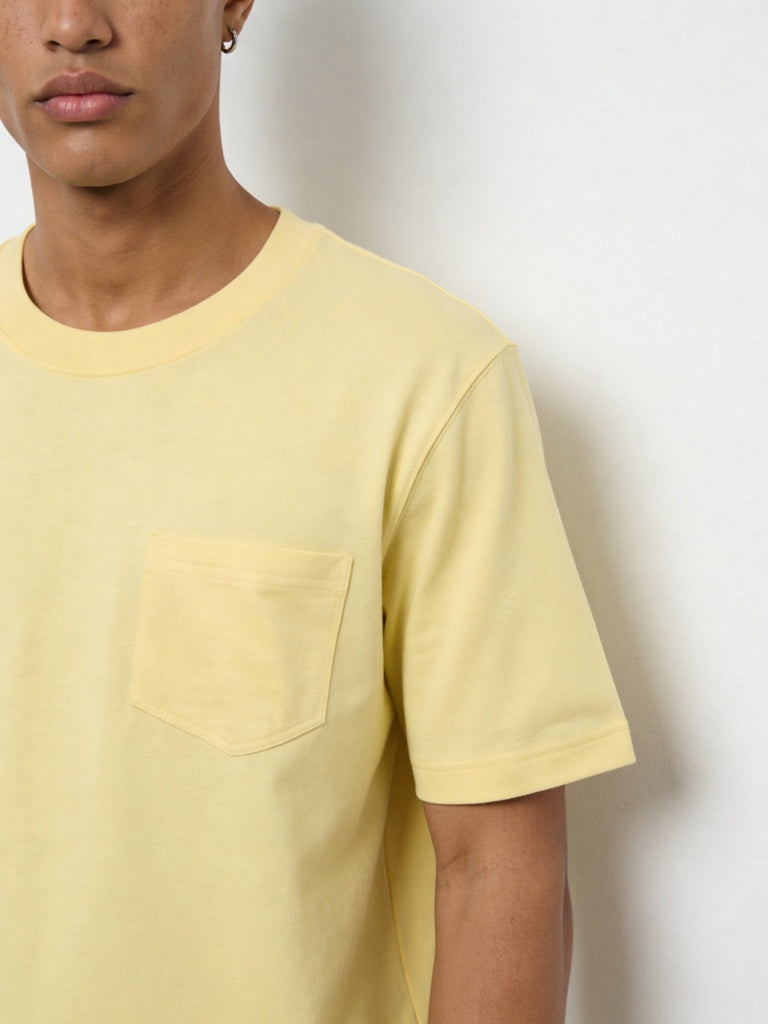 WES Casuals Yellow Relaxed-Fit Cotton Swimwear T-Shirt
