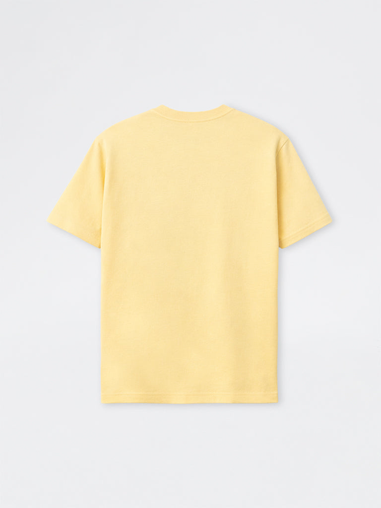 WES Casuals Yellow Printed Relaxed-Fit Swimwear T-Shirt