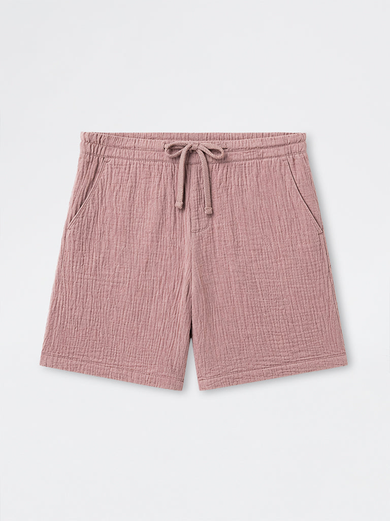 ETA Dusty Pink Relaxed-Fit Mid-Rise Cotton Shorts