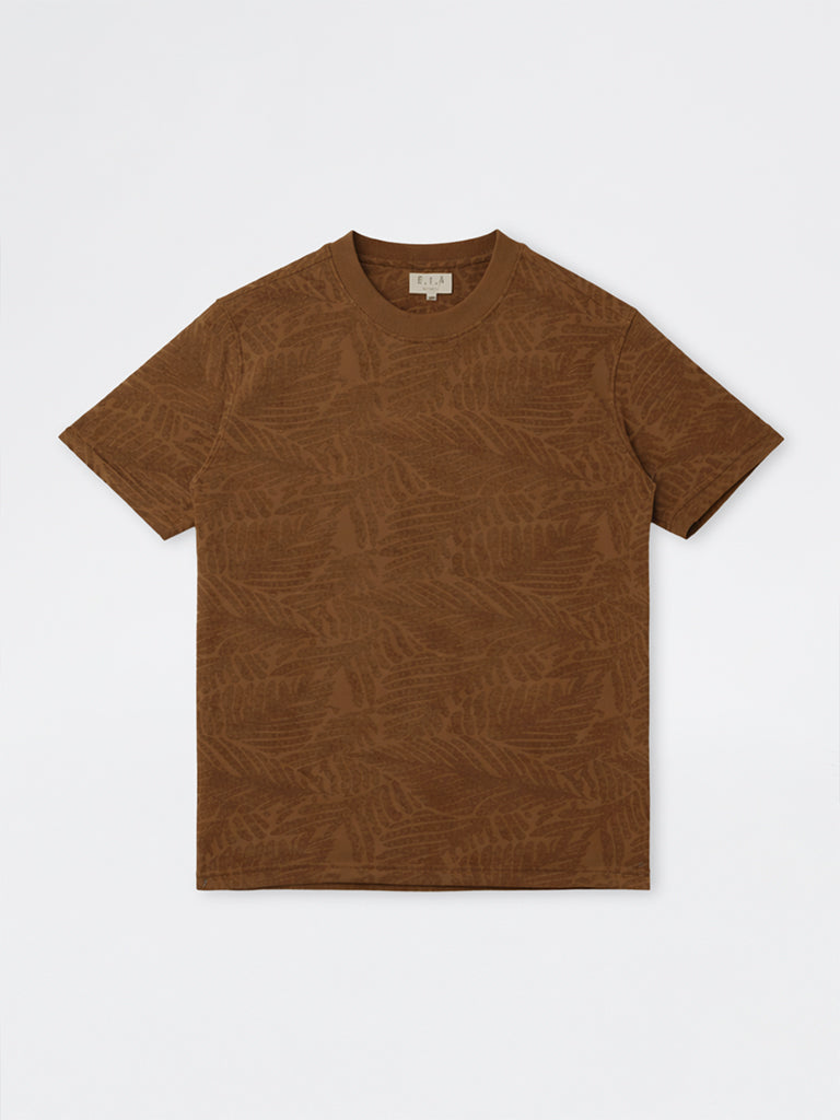 ETA Brown Botanical Textured Relaxed-Fit T-Shirt