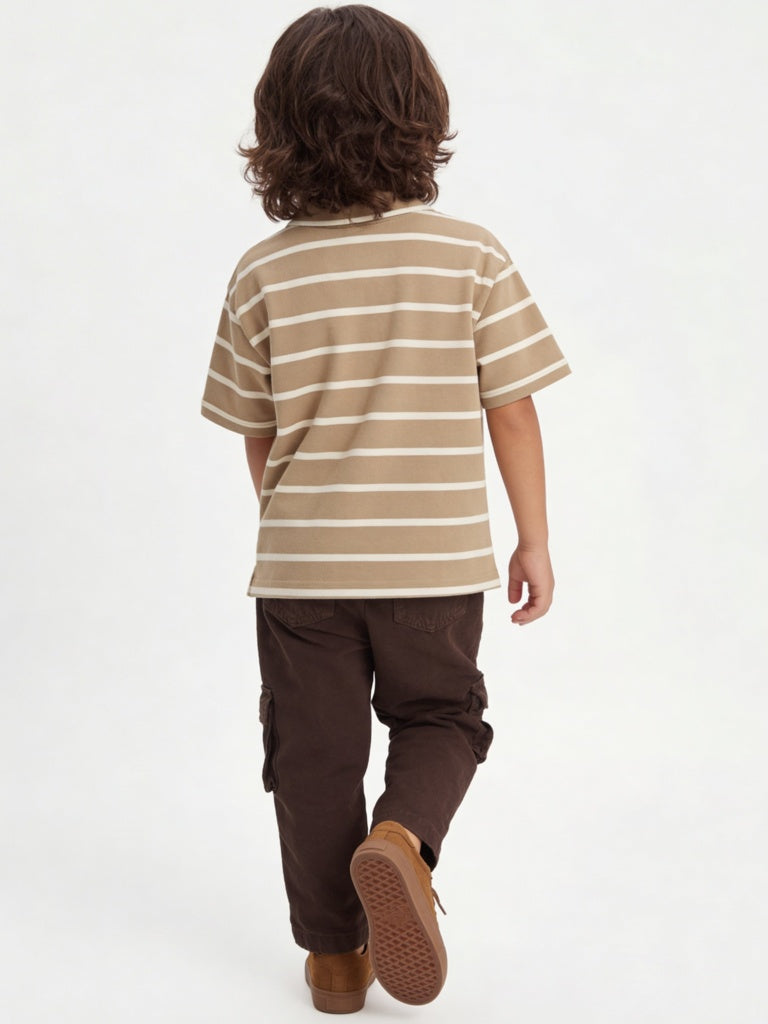 HOP Kids Boys Brown Mid-Rise Cargo Jeans