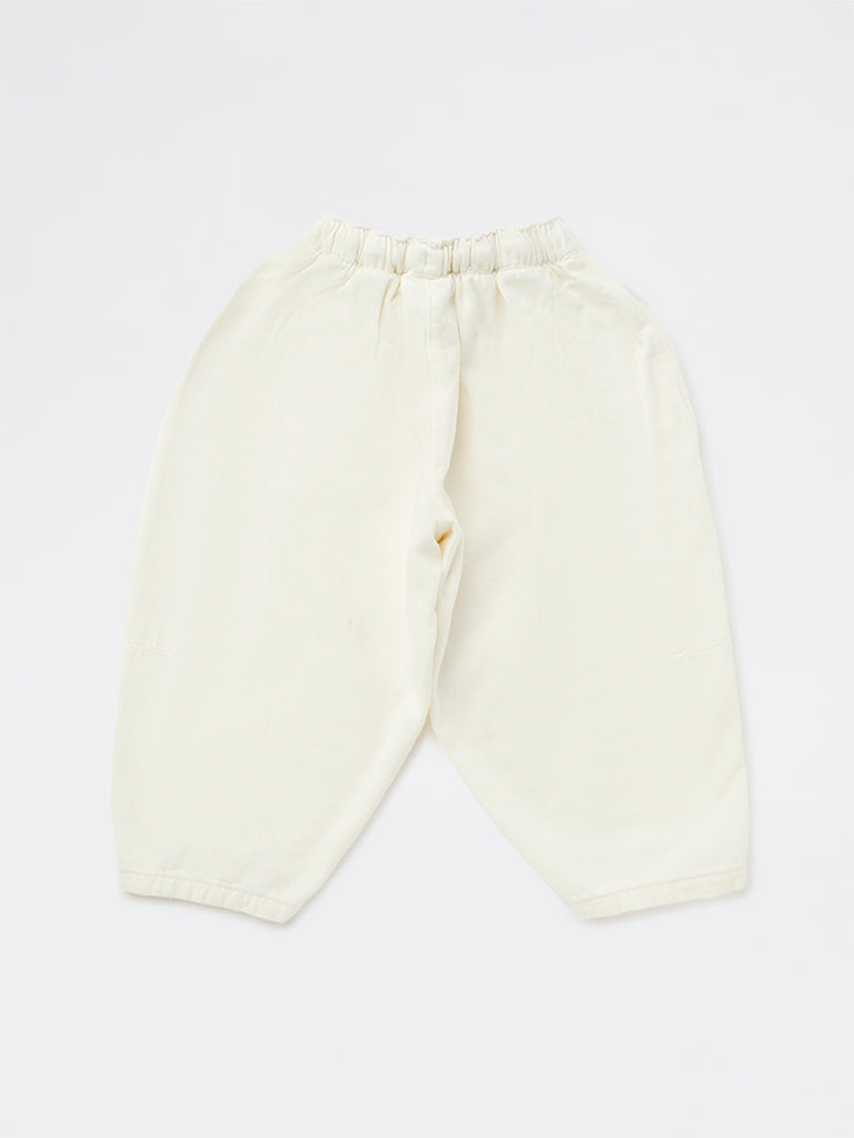 HOP Kids Girls Off-White High-Rise Relaxed-Fit Jeans