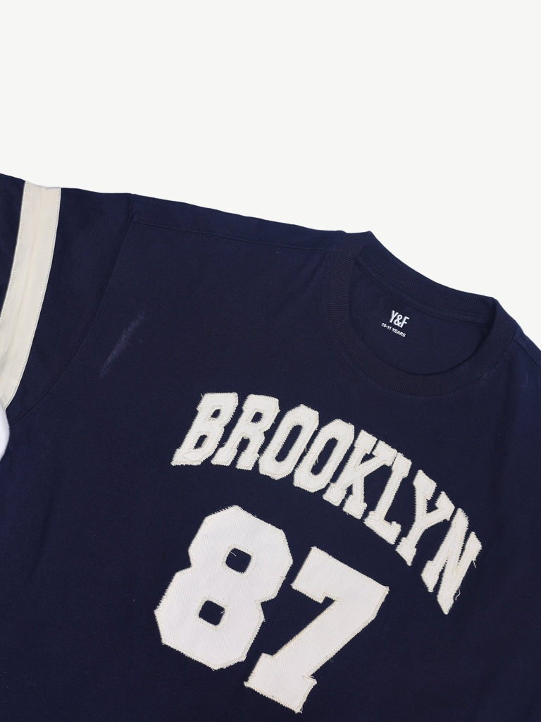 Boys Black Brooklyn Graphic Print Cotton T-Shirt