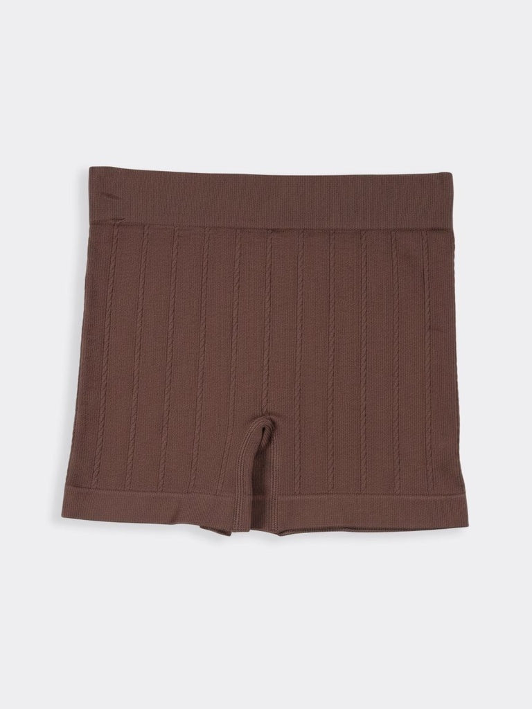 Superstar Dusty Taupe Cable-Knit Seamfree Boy Shorts Briefs