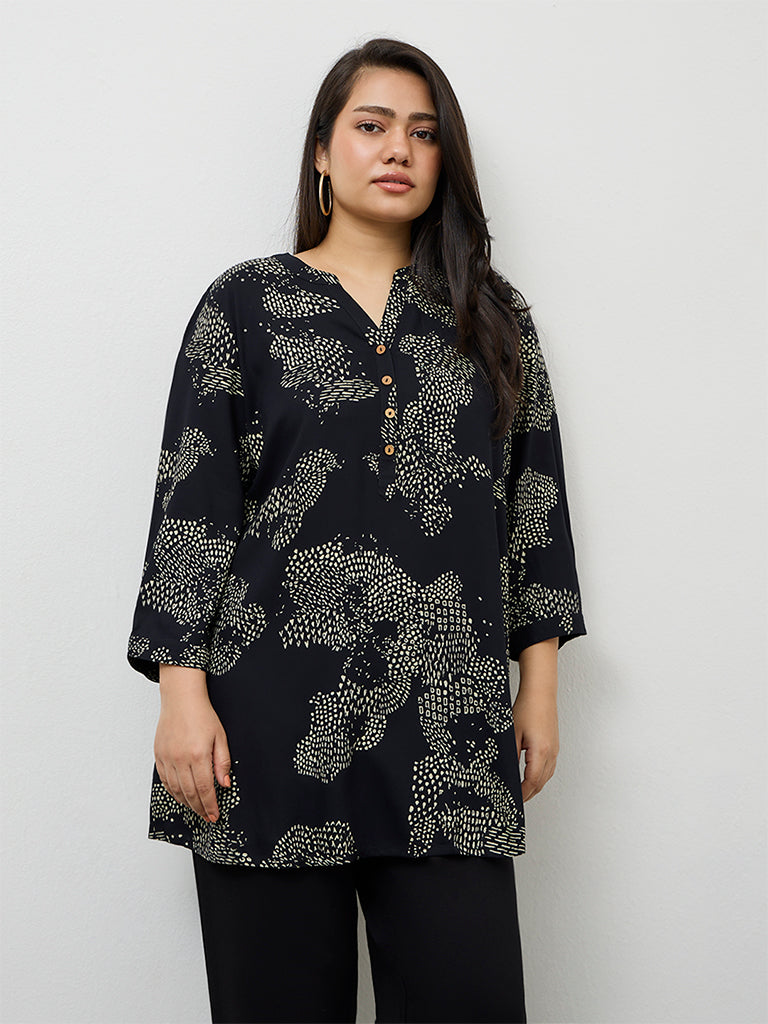 Diza Black Printed Tunic