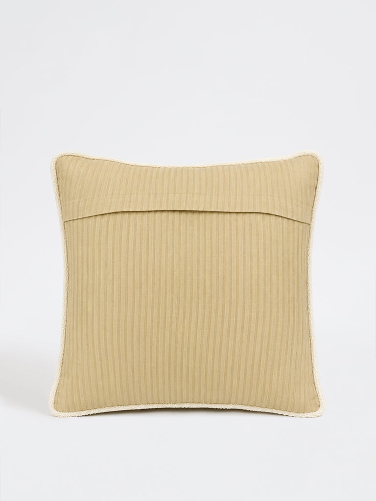 Westside Home Light Beige Geometric Pattern Cushion Cover