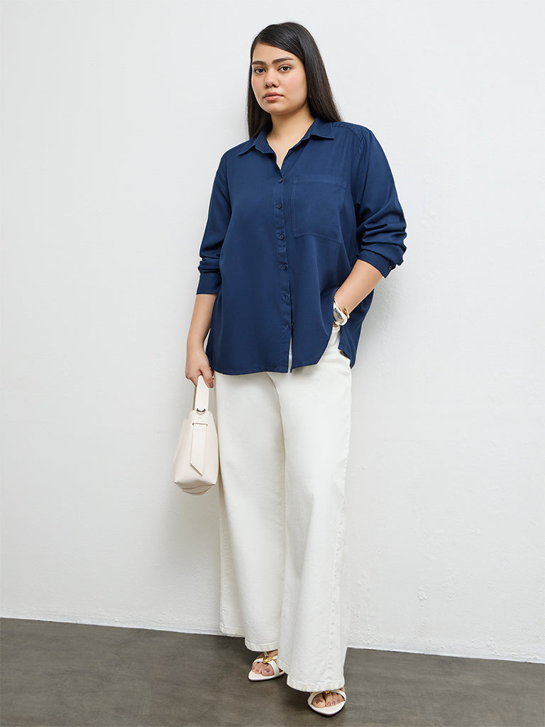 Gia Navy Solid Shirt