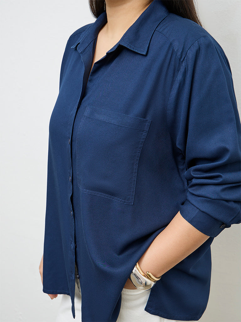 Gia Navy Solid Shirt