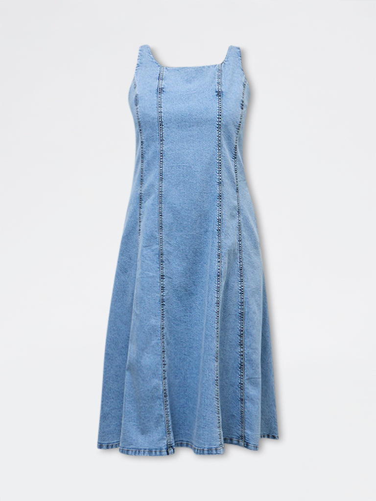 Gia Blue Denim A-Line Dress