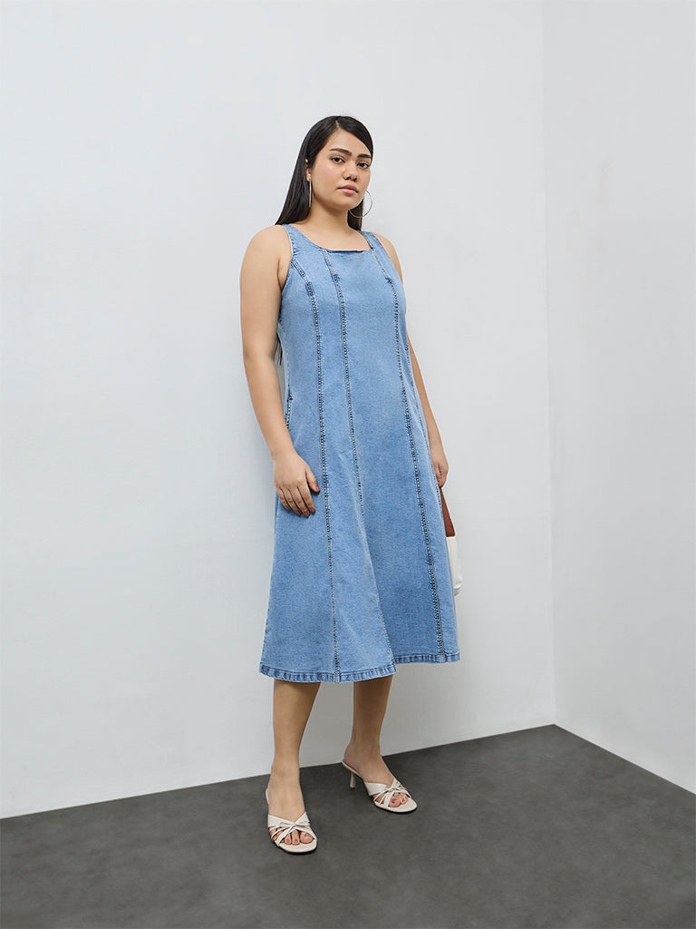 Gia Blue Denim A-Line Dress