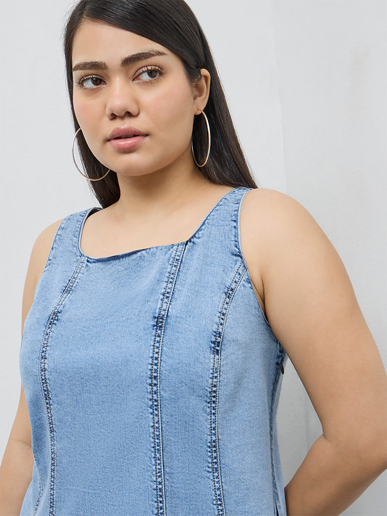 Gia Blue Denim A-Line Dress