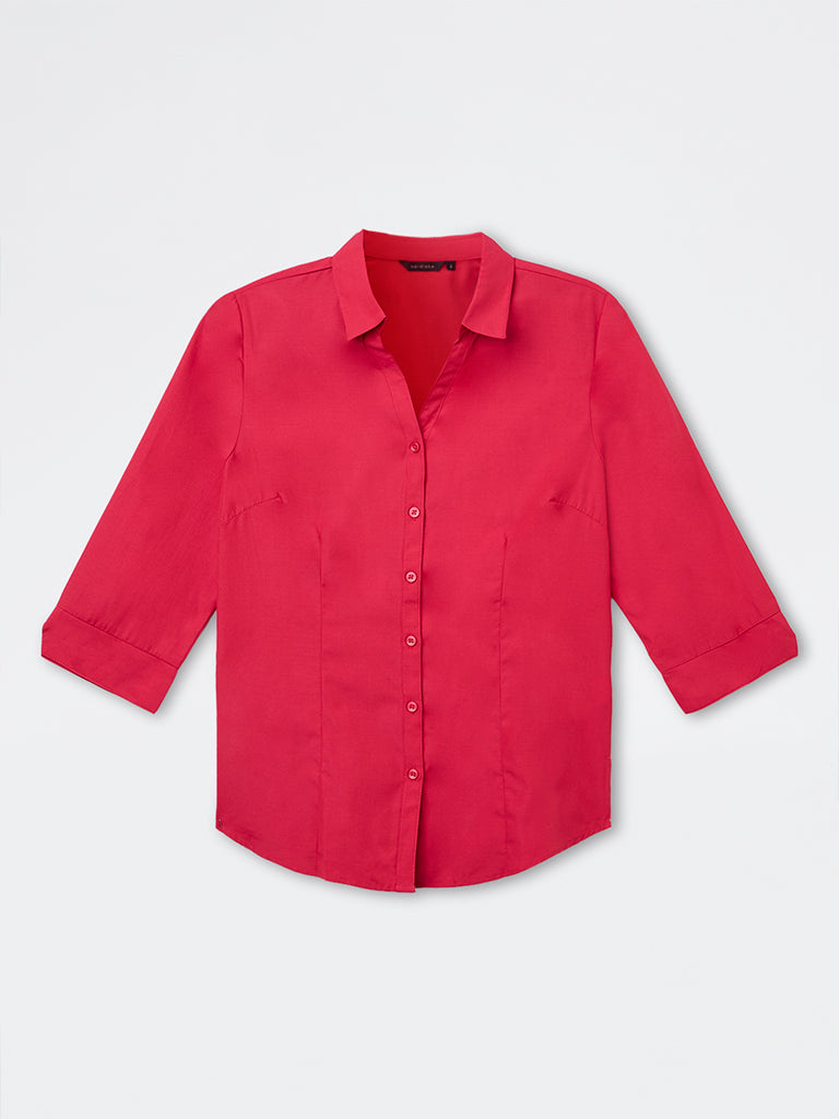 Wardrobe Fuchsia Solid Shirt