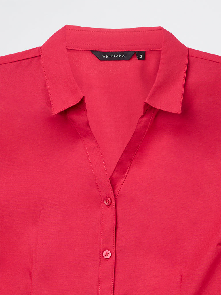Wardrobe Fuchsia Solid Shirt