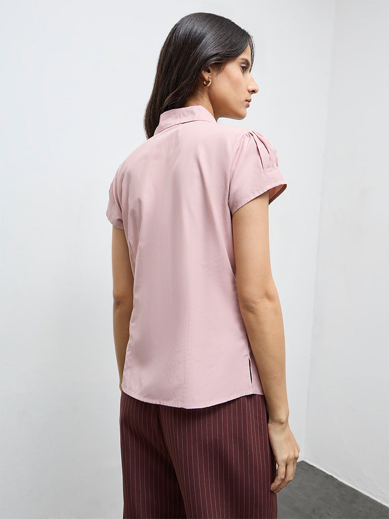 Wardrobe Dusty Pink Solid Shirt