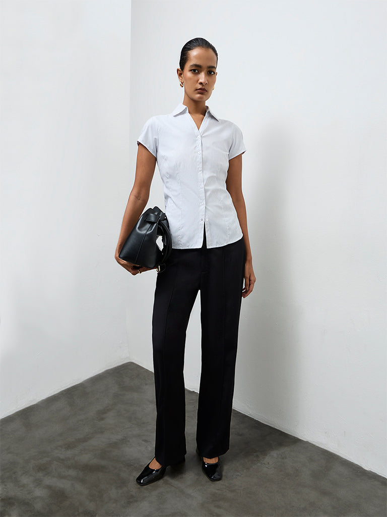 Wardrobe White Pinstriped Shirt