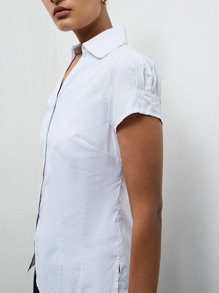 Wardrobe White Pinstriped Shirt