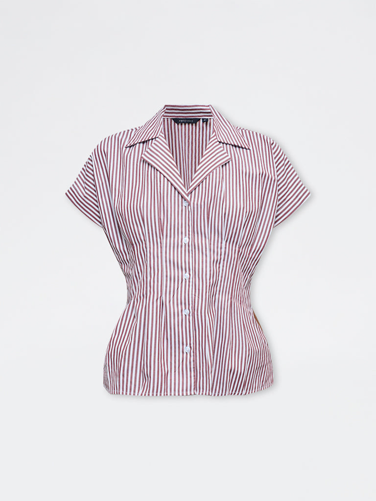 Wardrobe Brown Striped Shirt