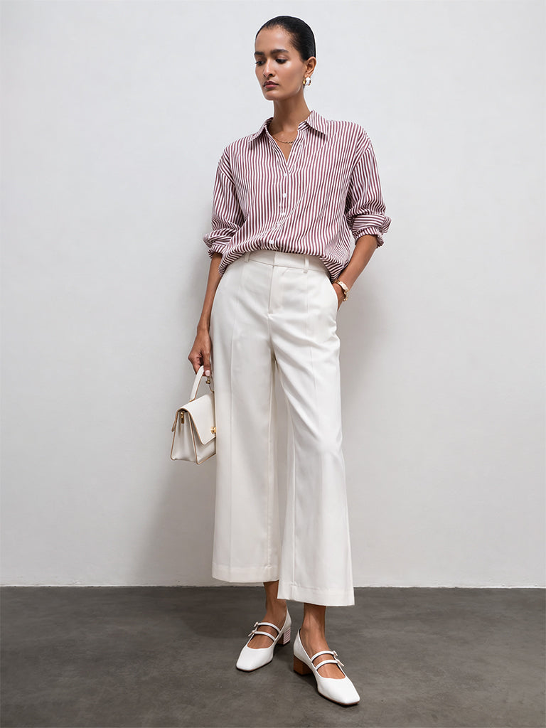 Wardrobe Brown Striped Shirt