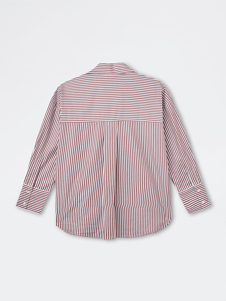 Wardrobe Brown Striped Shirt