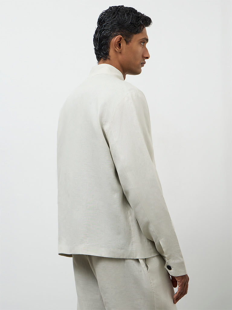 Ascot Light Beige Relaxed-Fit Linen Jacket