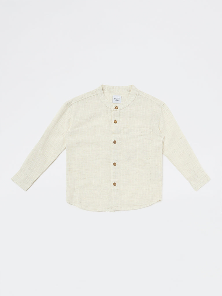 HOP Kids Boys Off-White Textured Shirt