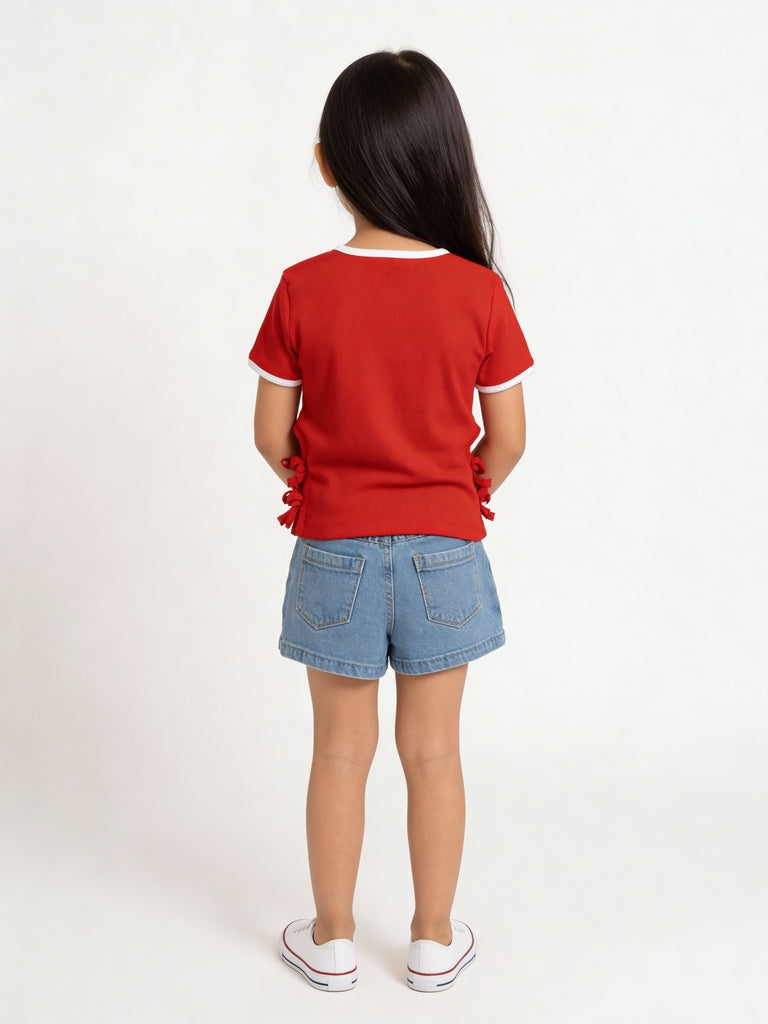 HOP Kids Girls Light Blue Classic Back Pocket Denim Shorts