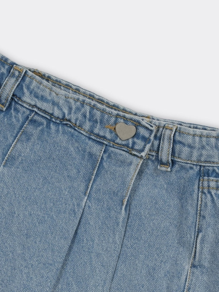 HOP Kids Girls Light Blue Classic Back Pocket Denim Shorts