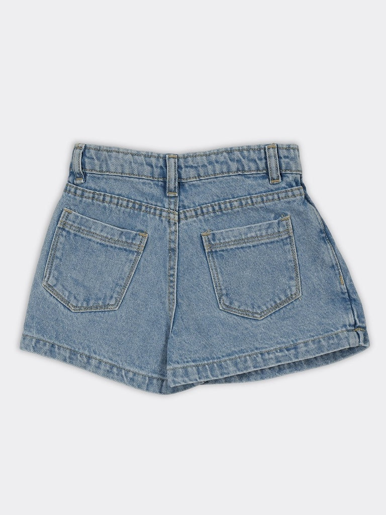 HOP Kids Girls Light Blue Classic Back Pocket Denim Shorts