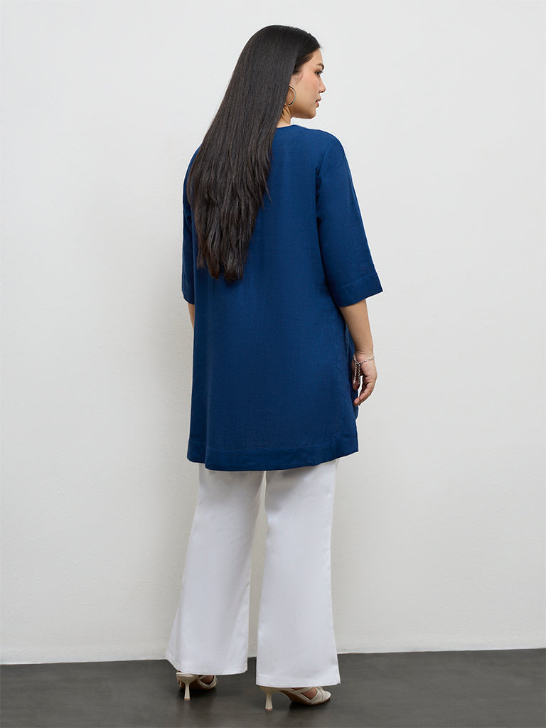 Diza Indigo Embroidered Tunic
