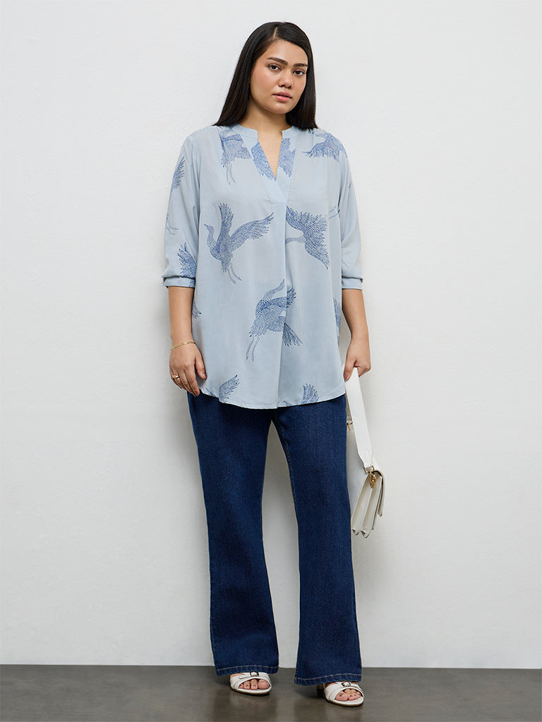 Diza Blue Bird Printed Tunic