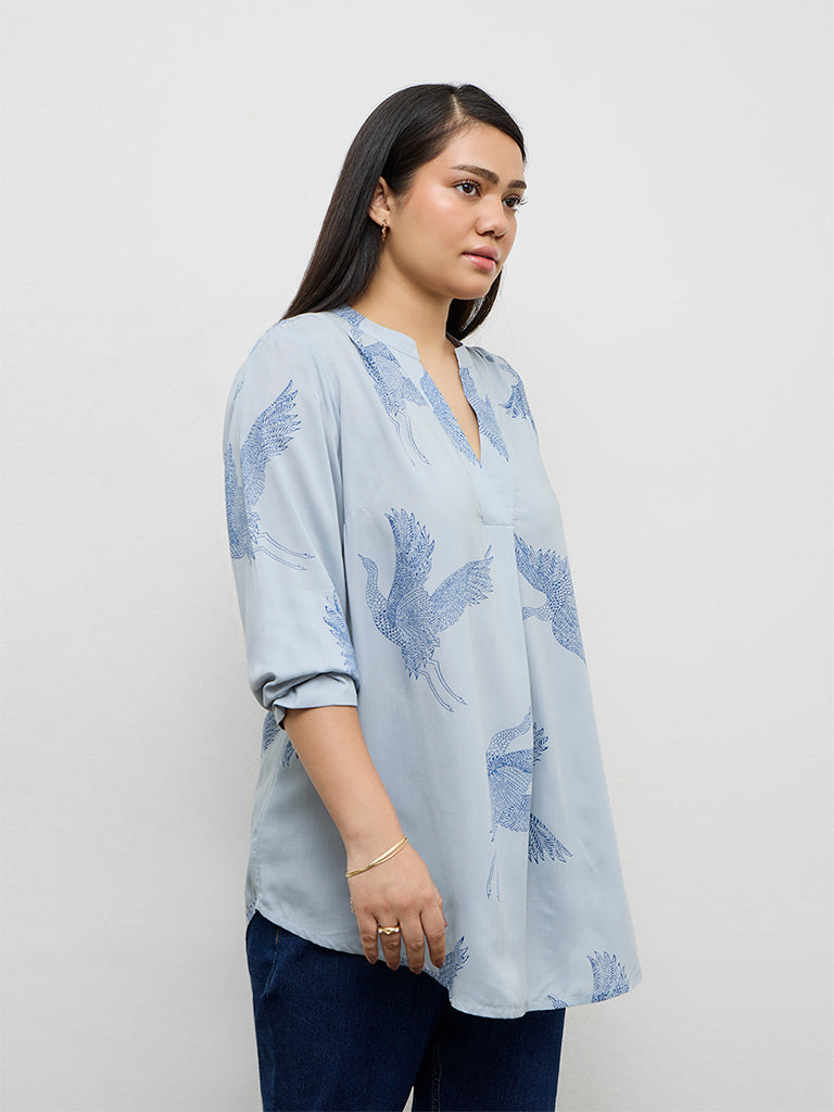 Diza Blue Bird Printed Tunic