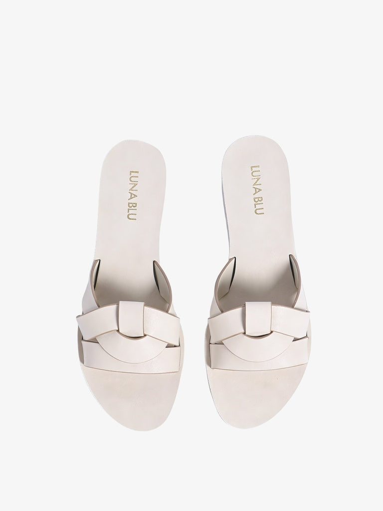 LUNA BLU Ivory Solid Slides