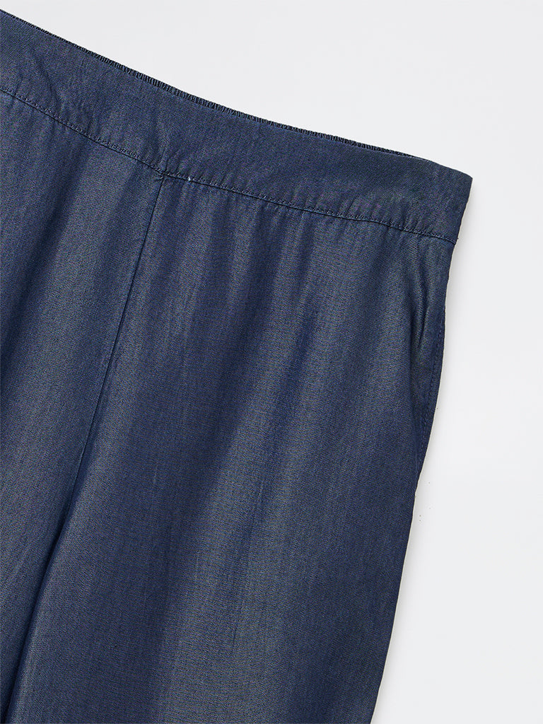 Wardrobe Indigo High-Rise Denim Trousers