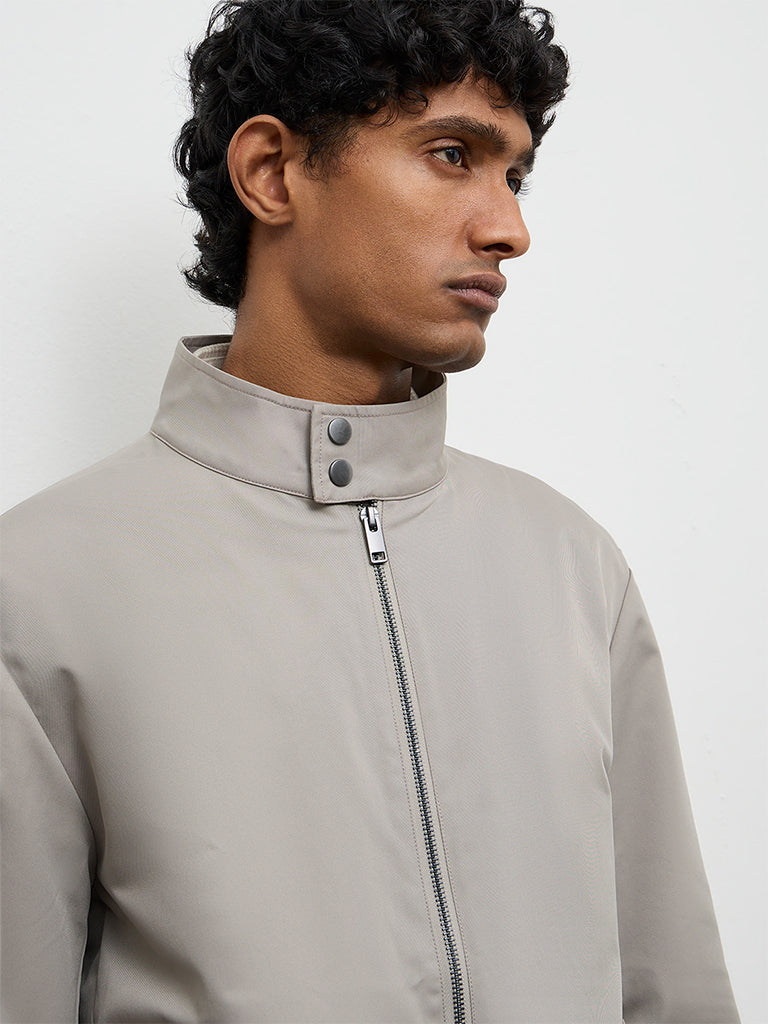 Ascot Light Taupe Relaxed-Fit Cotton-Blend Jacket