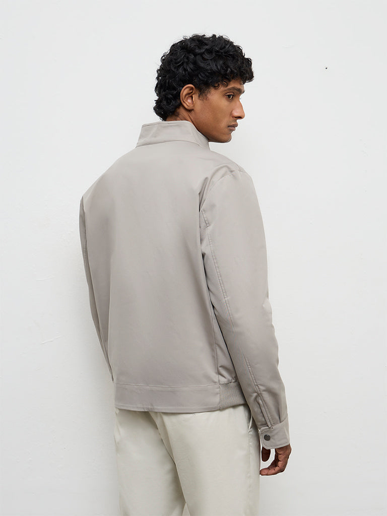 Ascot Light Taupe Relaxed-Fit Cotton-Blend Jacket