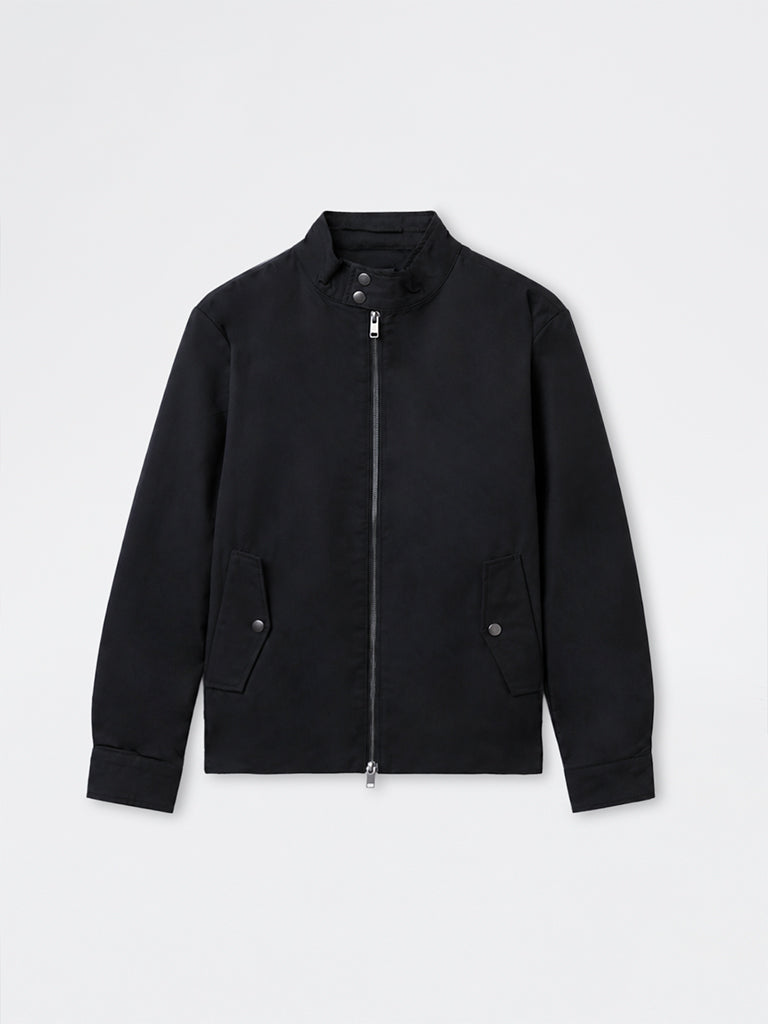 Ascot Black Relaxed-Fit Cotton-Blend Jacket
