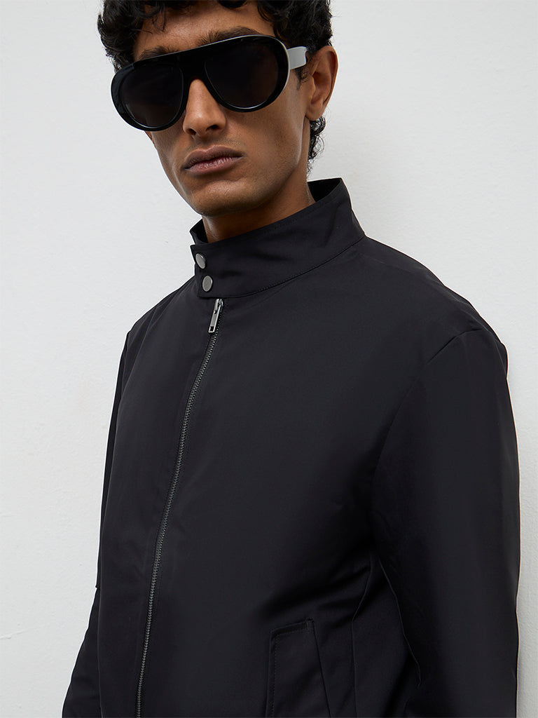 Ascot Black Relaxed-Fit Cotton-Blend Jacket