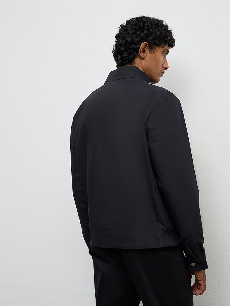 Ascot Black Relaxed-Fit Cotton-Blend Jacket