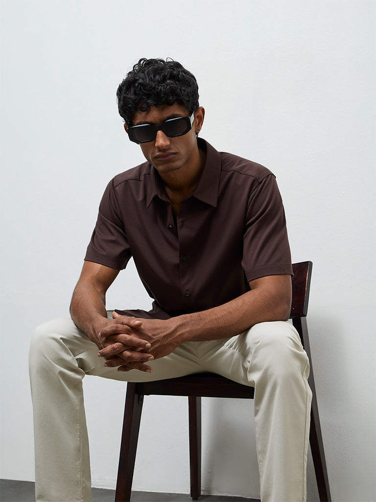 Ascot Dark Brown Relaxed Fit Shirt