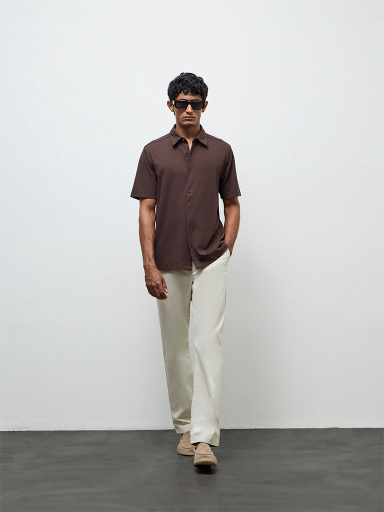 Ascot Dark Brown Relaxed Fit Shirt