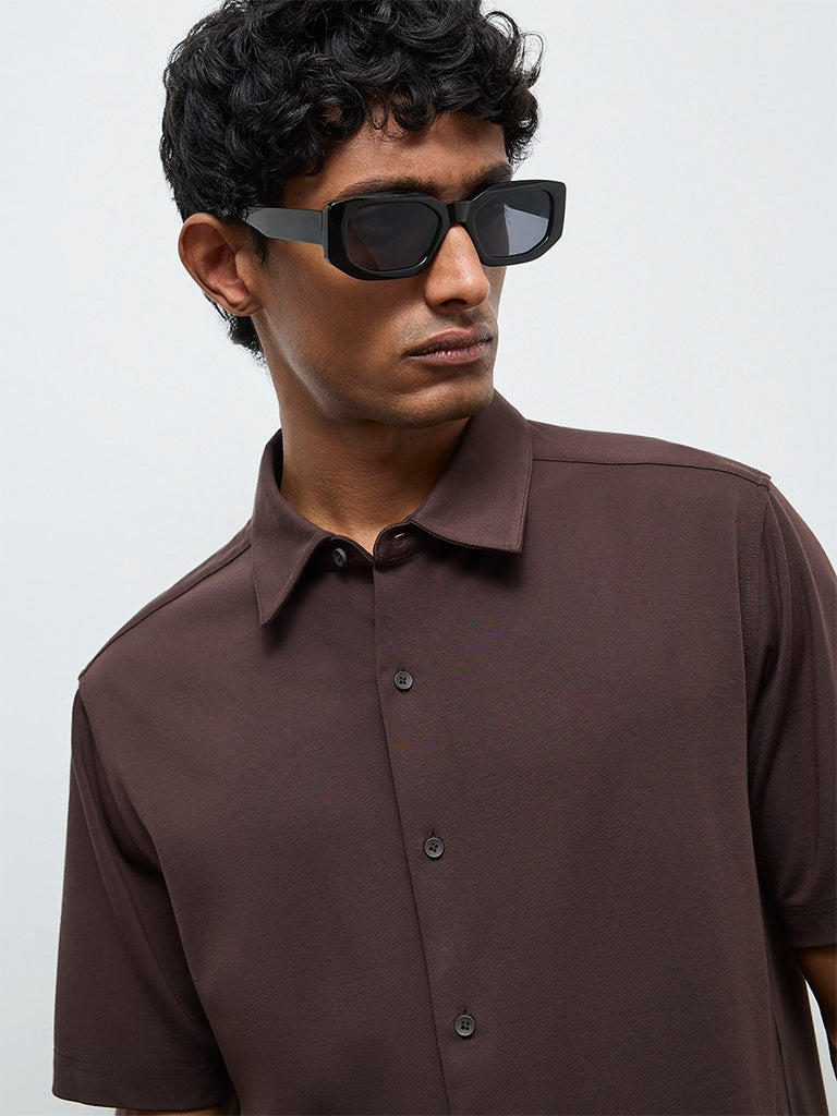 Ascot Dark Brown Relaxed Fit Shirt